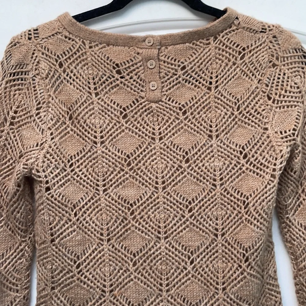 J. Crew camel colored open weave sweater sz S